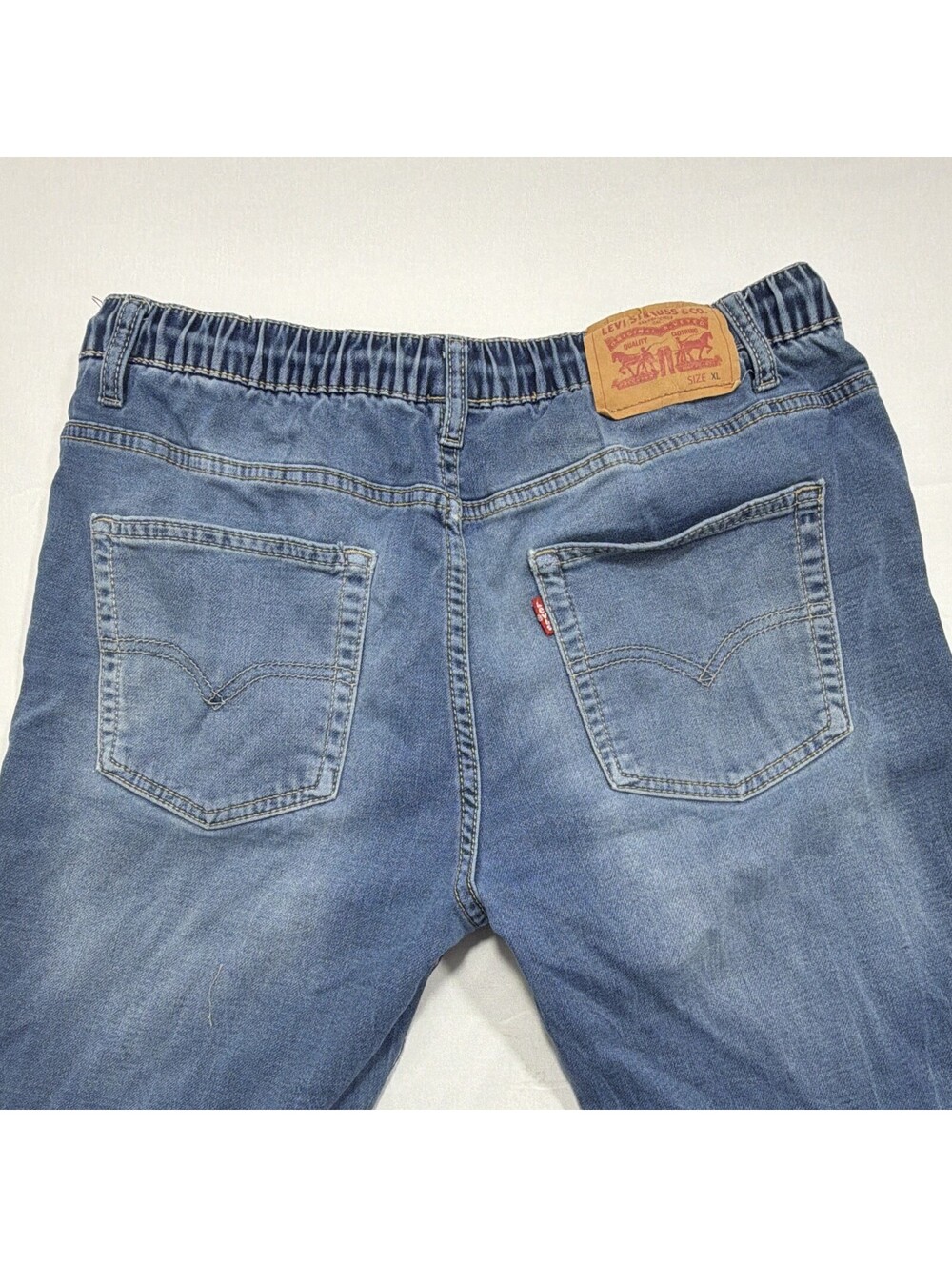 Levi's Boys Blue Denim Jogger Jeans 14-15Y 27" Inseam Elastic Waist Pockets